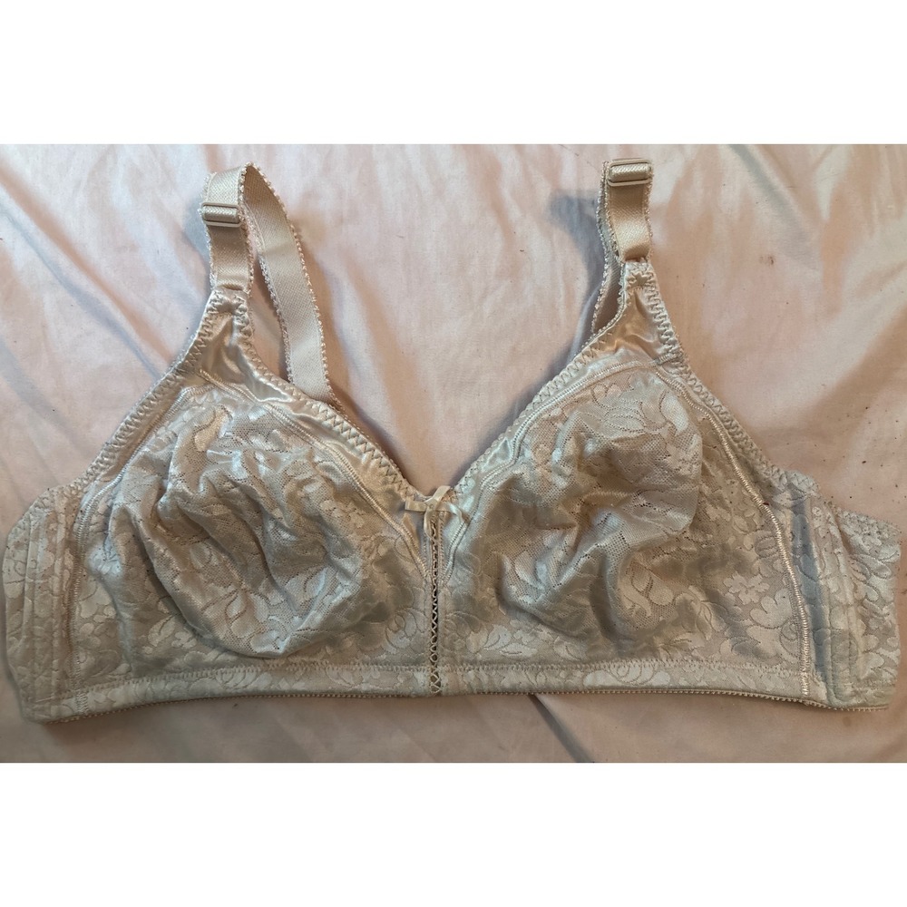 Bali Beige Full Figure Double Support Lace Wireless Bra, 40C‎